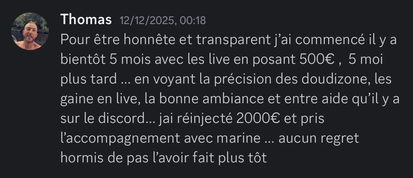 Avis sur les lives trading