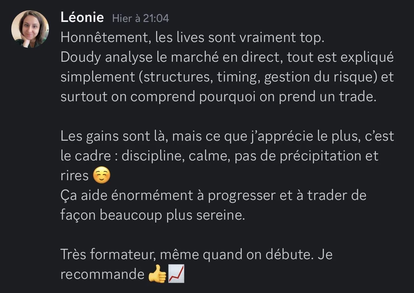 Avis sur les lives trading
