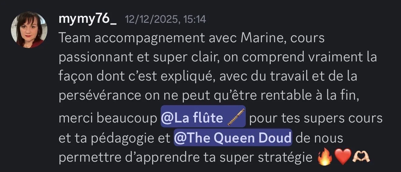 Avis de Mymy sur l'accompagnement Marine